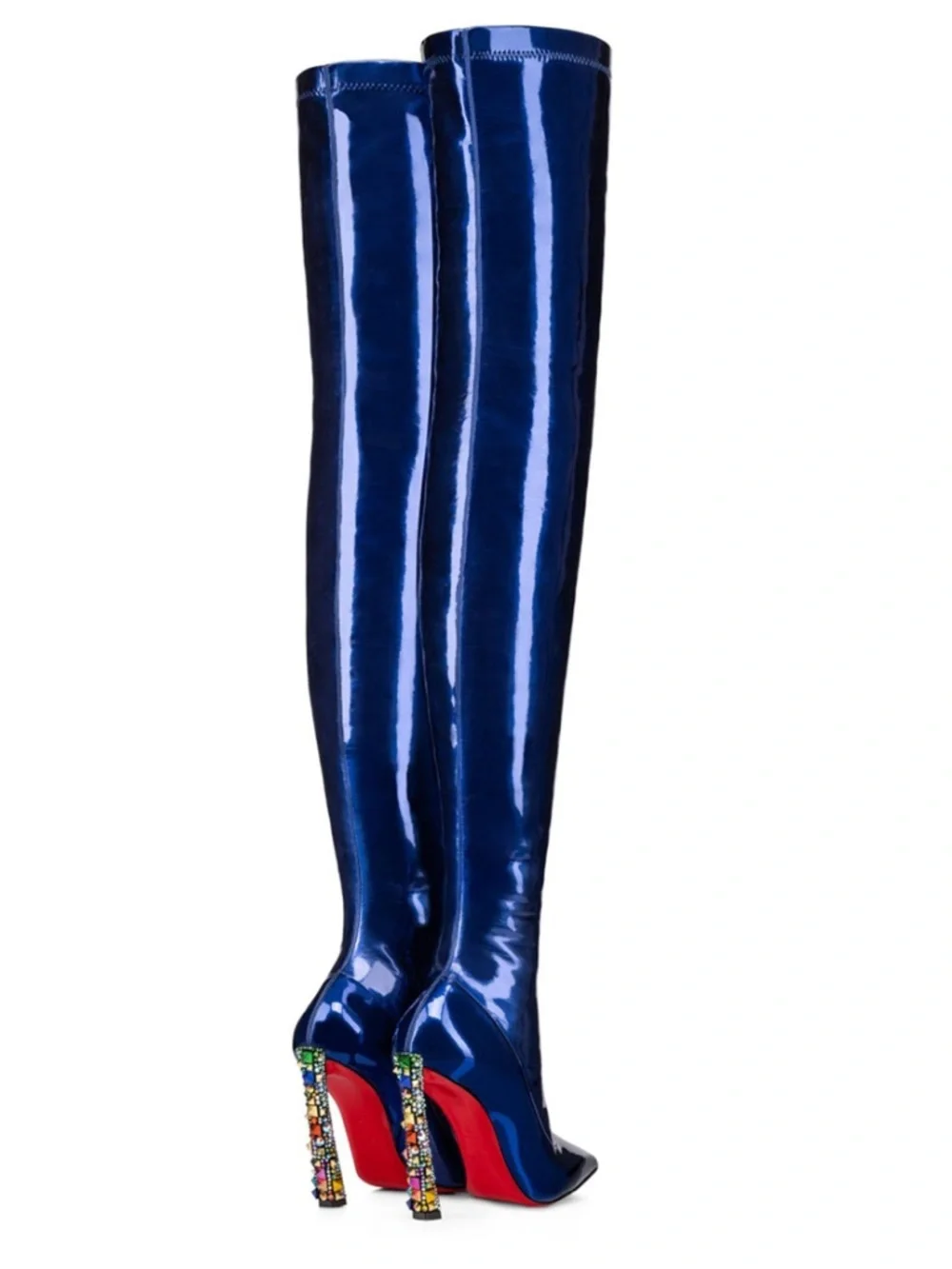 Christian Louboutin Cosmic Alta Boots 100 Over-the-Knee Strass RETAIL 3995
